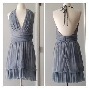 Badgley Mischka Mack & James Matallic Halter Dress 6